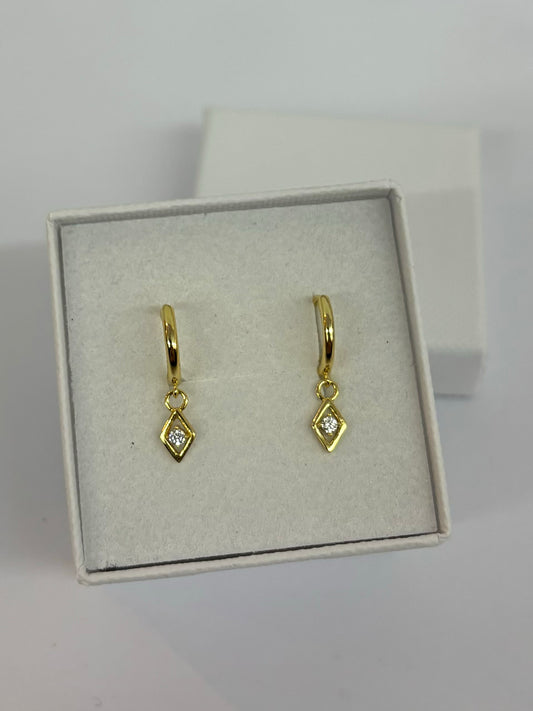 Stella Diamond Charm Huggies