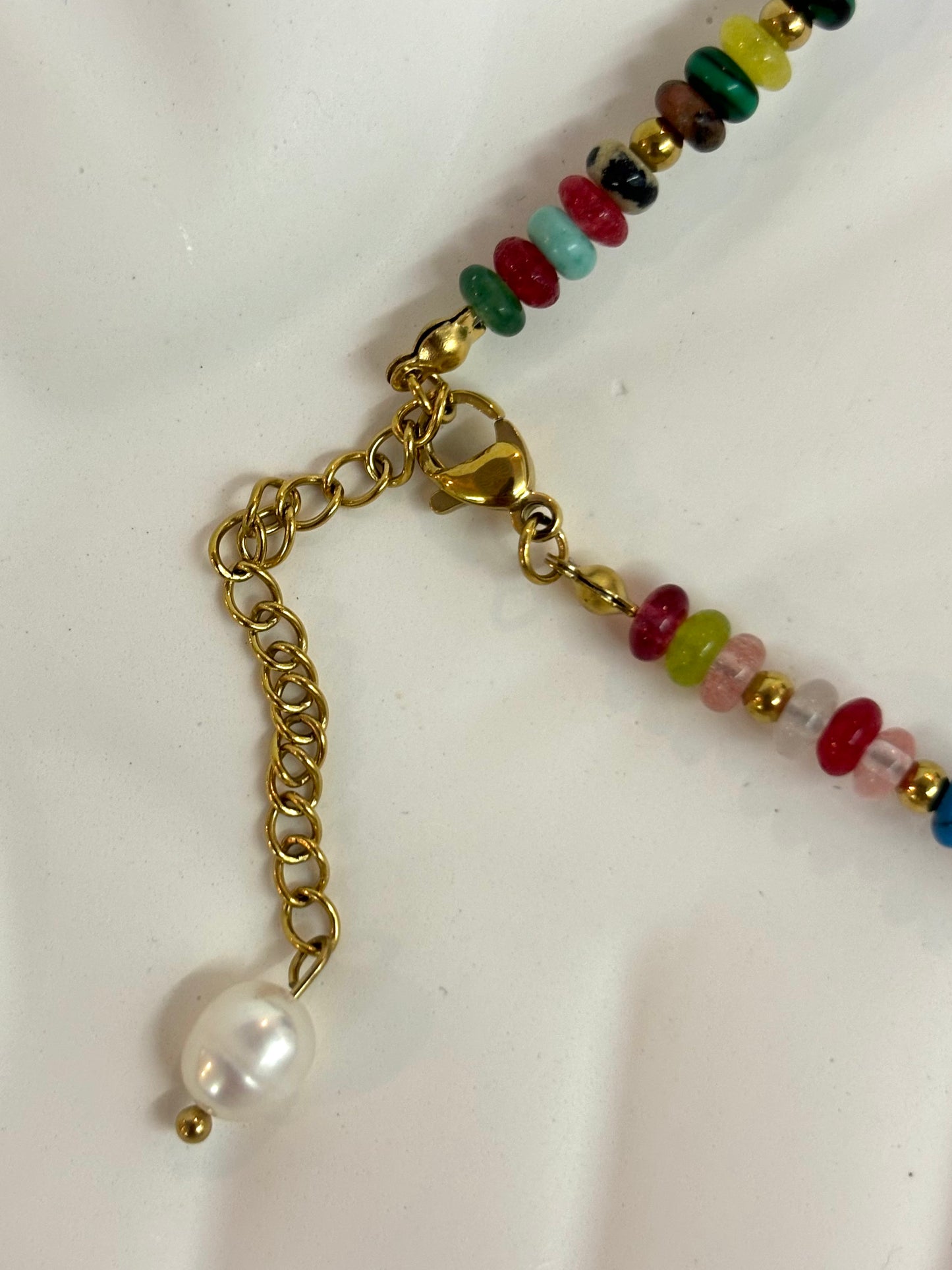 Multi-Colored Bead & Freshwater Pearl Choker