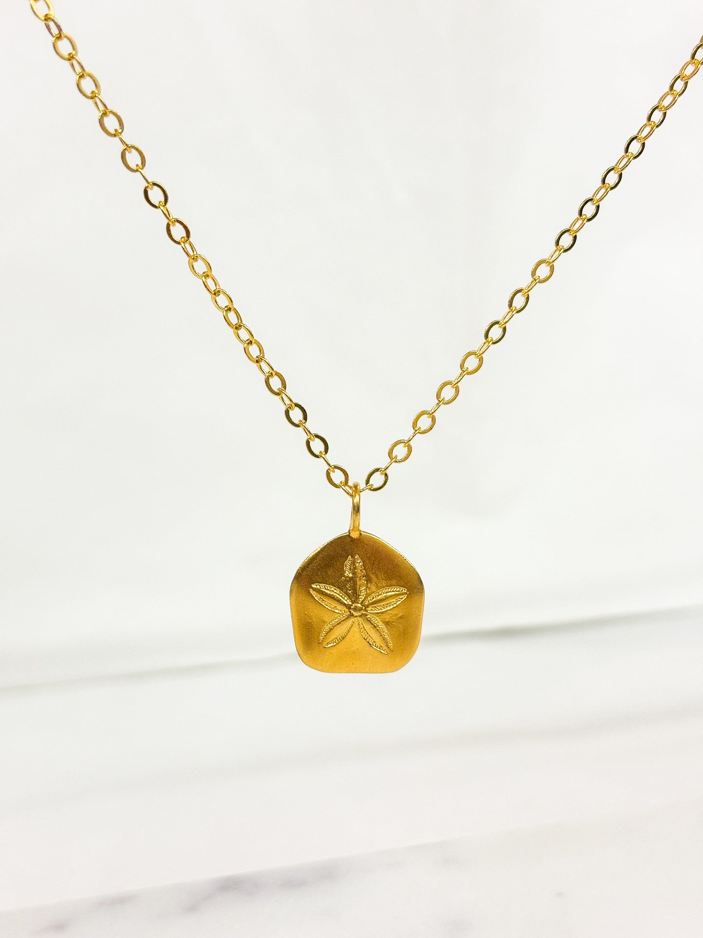 Sand Dollar Necklace – Sterling Silver & 22k Gold Plated