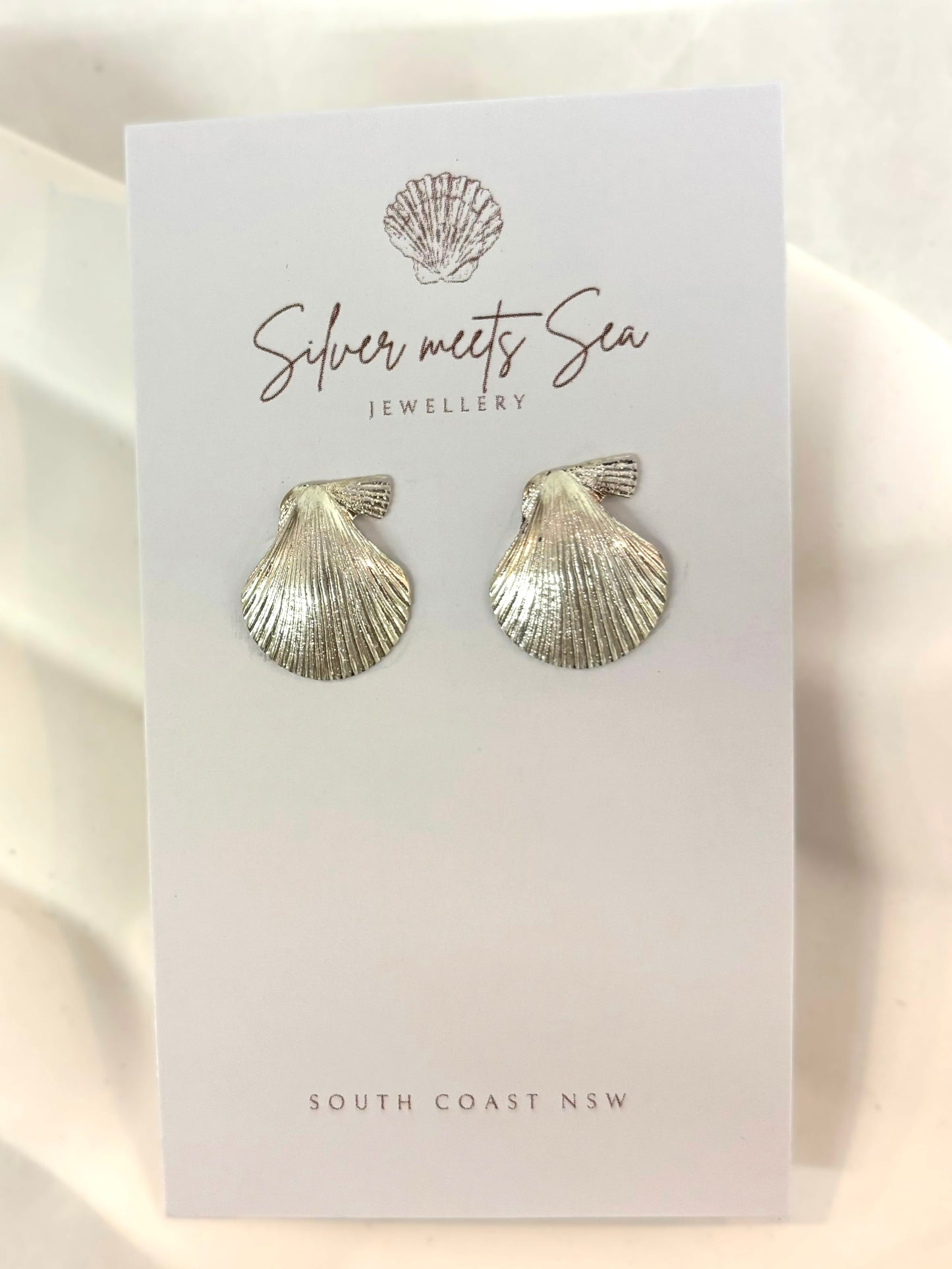 Scallop Shell Earrings – Solid Sterling Silver