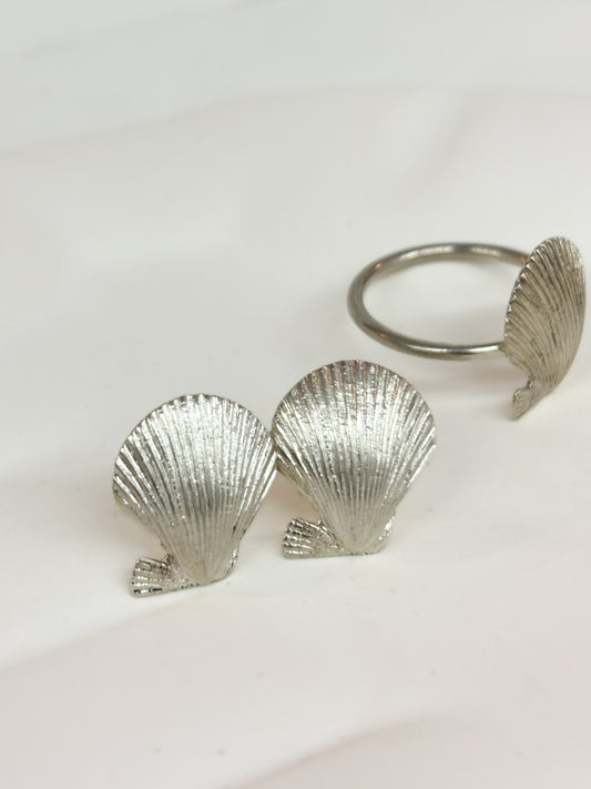 Scallop Shell Earrings – Solid Sterling Silver